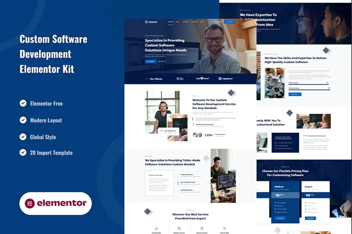 Cetech – Custom Software Development Services Elementor Template Kit 1.0.0