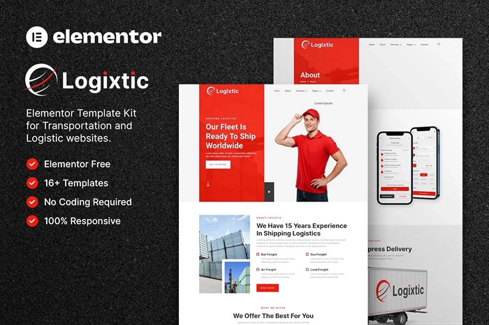 Logixtic – Transportation & Logistic Elementor Template Kit 1.0.0