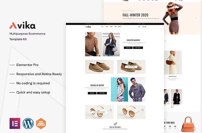 Avika – Multipurpose eCommerce Elementor Pro Template Kit 1.0.0