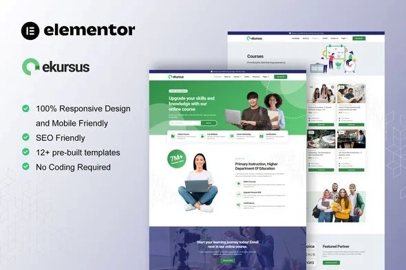 eKursus – Online Course & Education Elementor Template Kit 1.0.0