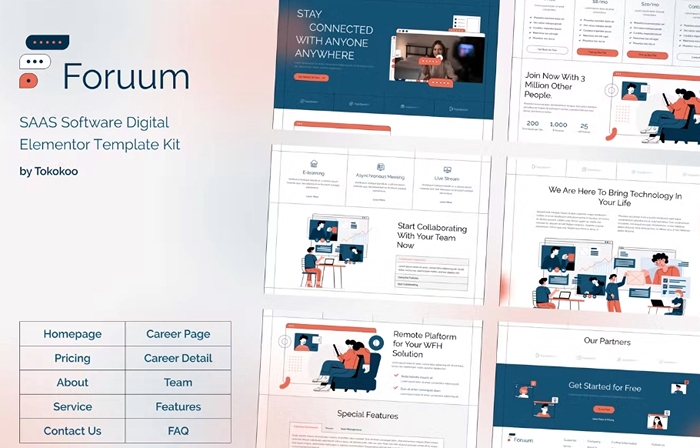 Foruum – SaaS & Software Startup Elementor Template Kit 1.0.0