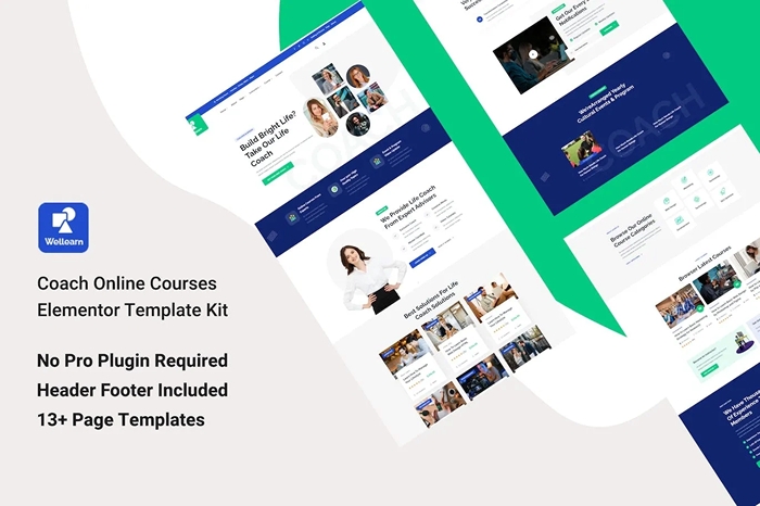 Wellern – Coach Online Courses Elementor Template Kit 1.0.0