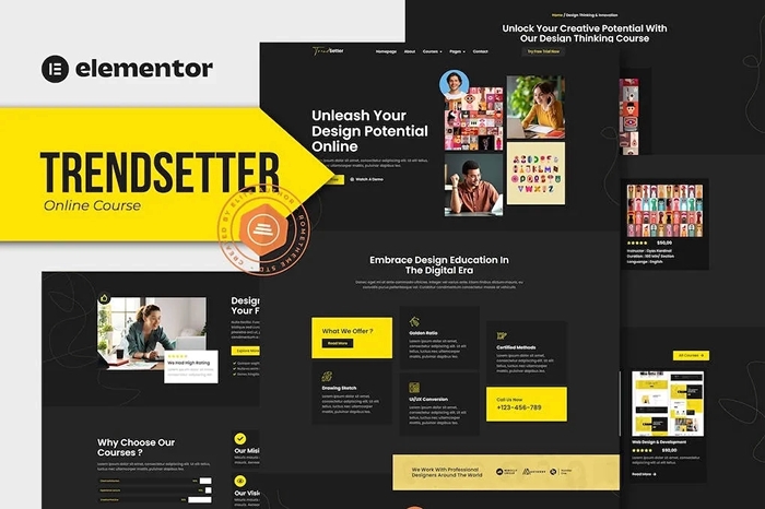 Trendsetter - Online Design Courses Elementor Pro Template Kit 1.0.0