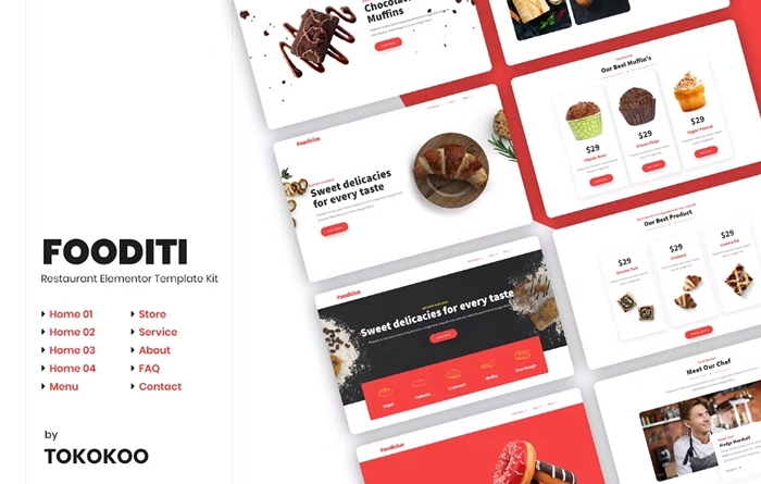 Fooditi – Restaurant & Cafe Elementor Template Kit 1.0.0