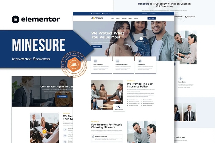 Minesure – Insurance Business Elementor Template Kit 1.0.0