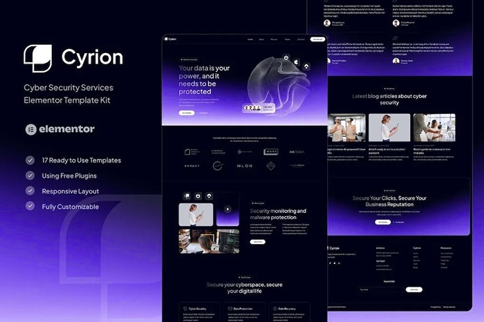 Cyrion – Cyber Security Services Elementor Template Kit 1.0.0