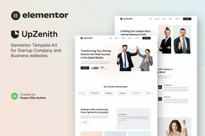 UpZenith β Startup Company & Business Elementor Template Kit 1.0.0