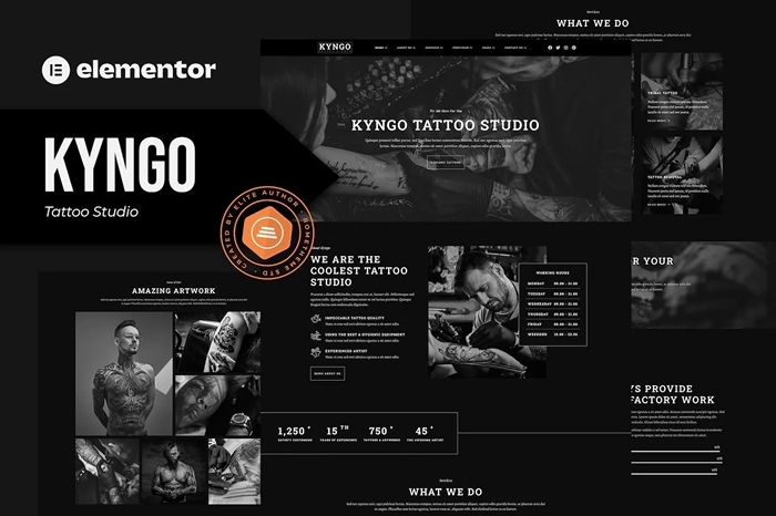 Kyngo - Tattoo Studio Elementor Template Kit 1.0.0