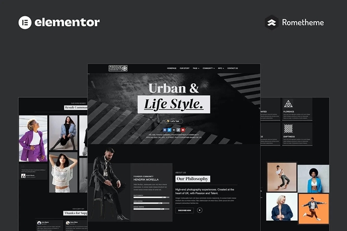 FOCCUS – Photography Community Elementor Pro Full Site Template Kit 1.0.0