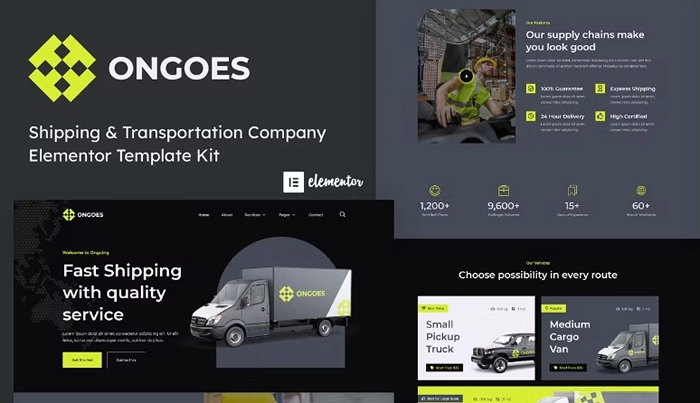 Ongoes – Shipping & Transport Company Elementor Template Kit 1.0.0