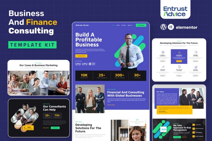 Entrust Advice β Business & Finance Consulting Elementor Template Kit 1.0.0