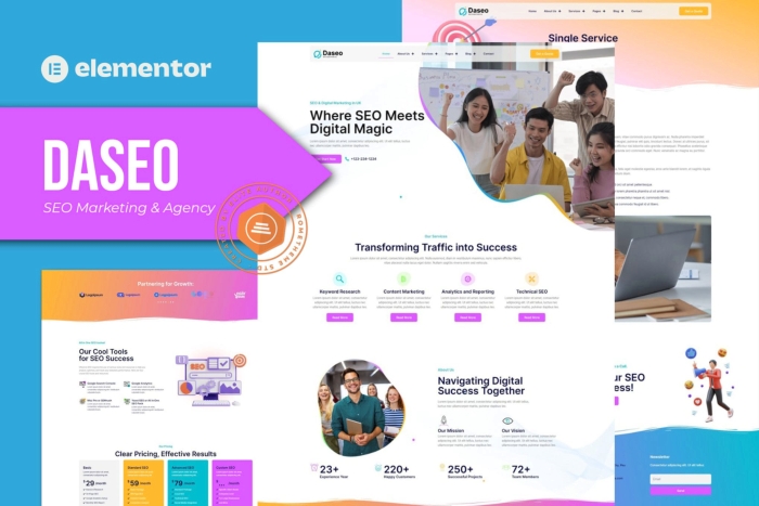 Daseo – SEO Marketing & Agency Elementor Pro Temoplate Kit 1.0.0