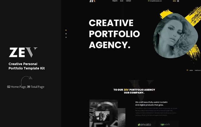 Zev – Creative Personal Portfolio Template Kit 1.0.0