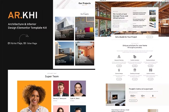 Arkhi Architecture & Interior Design Elementor Template Kit 1.0.0