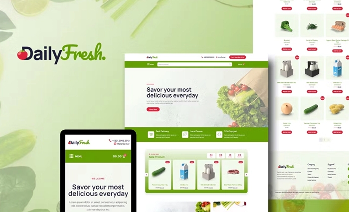 DailyFresh – Grocery Store Elementor Template Kit 1.0.0
