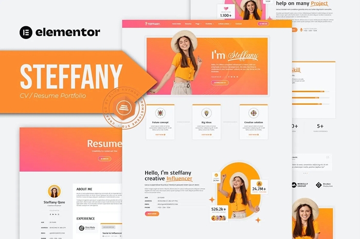 Steffany – CV Resume Elementor Pro Template Kit 1.0.0