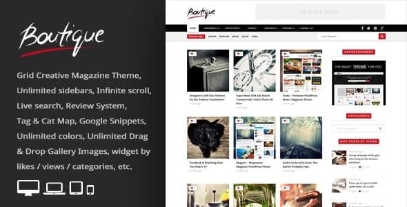 Boutique Grid = Creative Magazine WordPress Theme 2.8