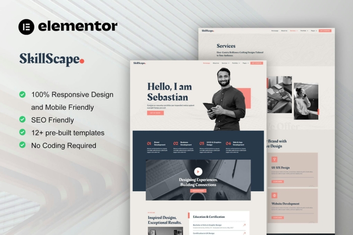 SkillScape – Creative Agency & Portfolio Elementor Template Kit 1.0.0