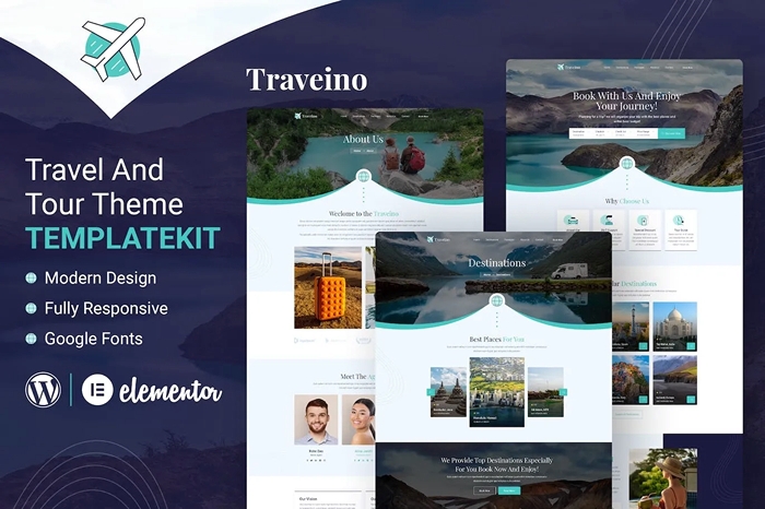 Traveino – Travel Agency Elementor Template Kit 1.0.0