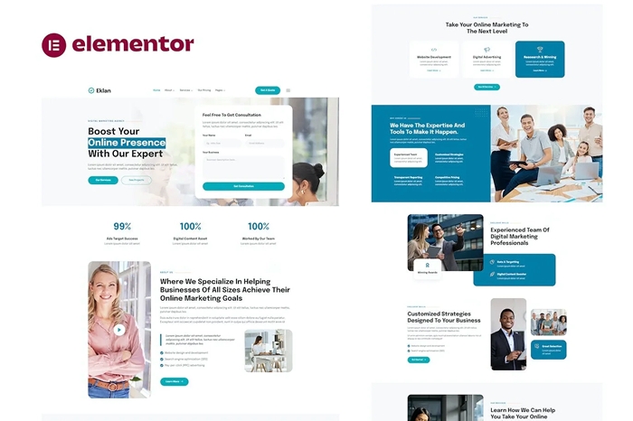 Eklan – Digital Marketing Agency Elementor Template Kit 1.0.0