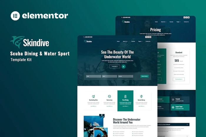 Skindive - Scuba Diving & Water Sport Elementor Template Kit 1.0.0