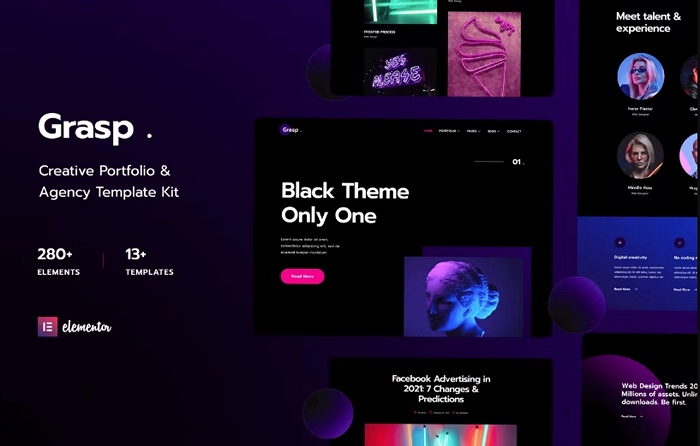 Grasp – Creative Portfolio & Agency Elementor Template Kit 1.0.0