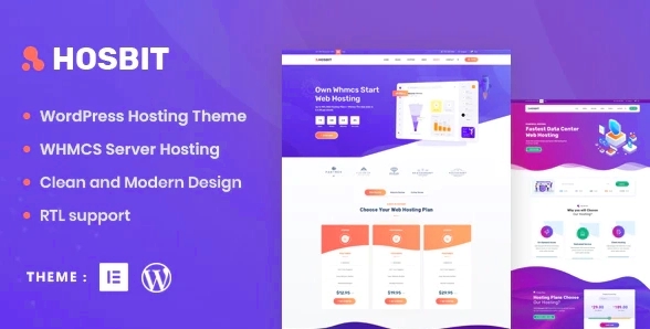 Hosbit – WHMCS & Hosting WordPress Theme 1.0