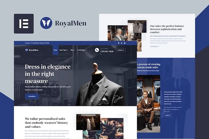 RoyalMen – Tailored Suits Elementor Pro Template Kit 1.0.0