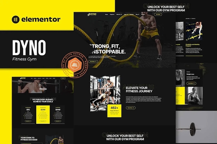 Dyno – Fitness Gym Elementor Pro Template Kit 1.0.0