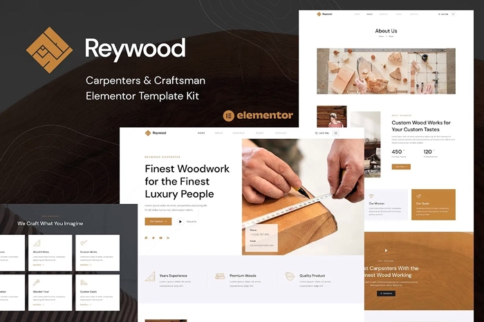 Reywood – Carpenter & Craftsman Elementor Template Kit 1.0.0