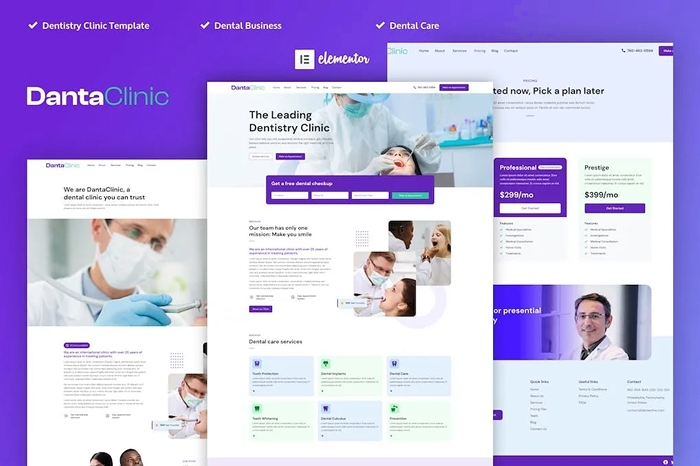 Danta Clinic – Dentist & Dental Clinic Elementor Pro Template Kit 1.0.0