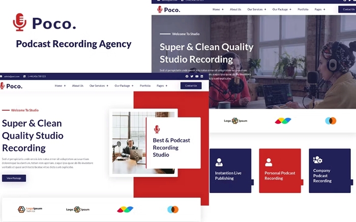 Poco – Podcast Recording Studio Services Elementor Template Kit 1.0.0