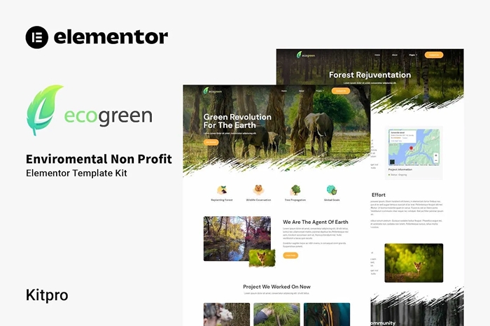 Ecogreen – Environmental Non Profit Elementor Template Kit 1.0.0