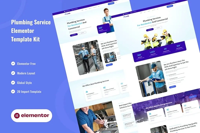 Plumb – Plumbing Installation & Maintanence Elementor Template Kit 1.0.0