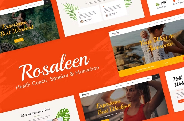 Rosaleen – Health Coach & Motivational Speaker Elementor Template Kit 1.0.0