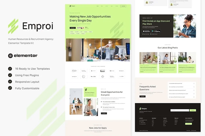 Emproi - Human Resources & Recruitment Agency Elementor Template Kit 1.0.0