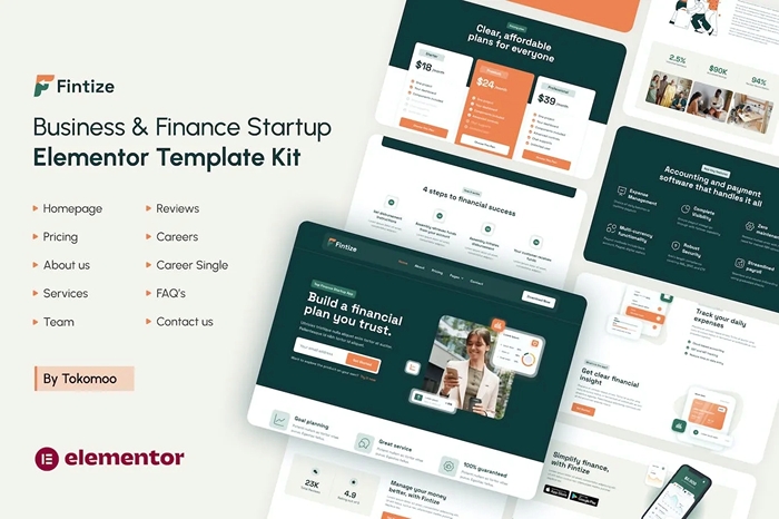 Fintize β Business & Finance Startup Elementor Template Kit 1.0.0