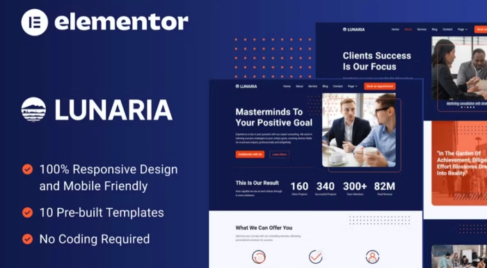 Lunaria – Multipurpose Business Elementor Template Kit 1.0.0