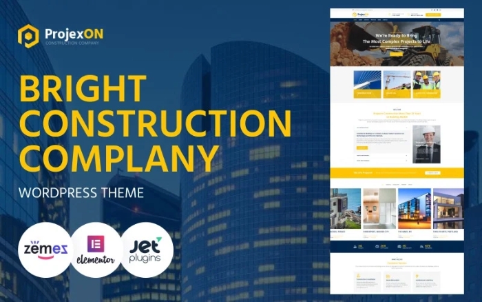 Projexon – Bright Construction Complany WP Theme 1.0.4