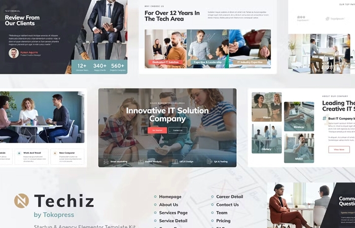 Techiz – IT Solutions & Services Company Elementor Template Kit 1.0.0