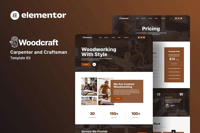 Woodcraft - Carpenter & Craftsman Elementor Template Kit 1.0.0