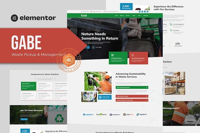 Gabe – Waste Pickup & Management Elementor Template Kit 1.0.0