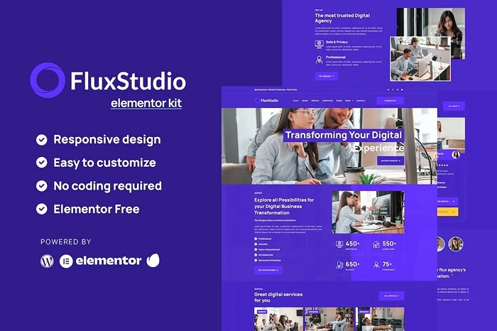 Flux – Digital Agency Elementor Template Kit 1.0.0