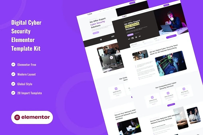 Cybra – Digital Cyber Security Elementor Template Kit 1.0.0