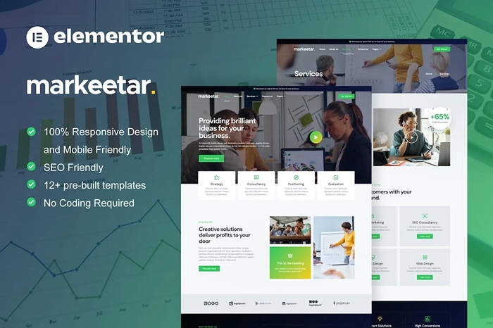 Markeetar – Digital Marketing Agency Elementor Pro Template Kit 1.0.0