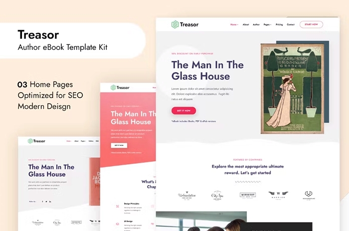 Treasor - Author eBook Elementor Template Kit 1.0.0
