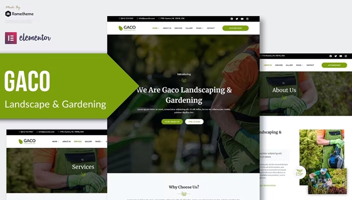 Gaco – Landscape & Gardening Elementor Template Kit 1.0.0