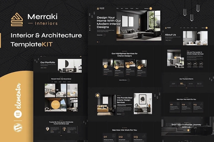 Merraki – Interiors & Architecture Elementor Template Kit 1.0.0