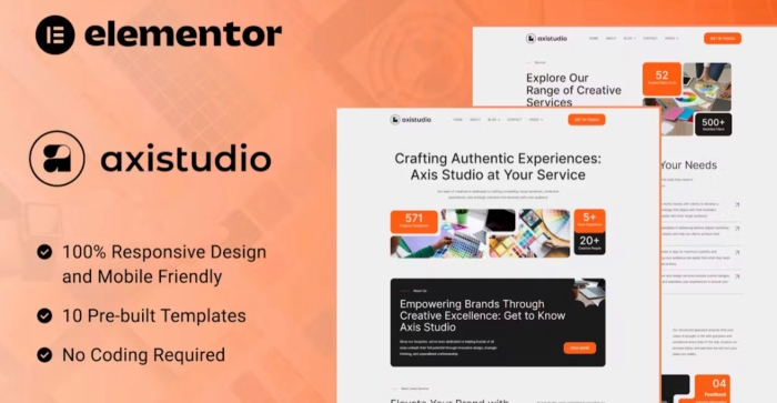 Axistudio – Branding & Creative Studio Elementor Template Kit 1.0.0