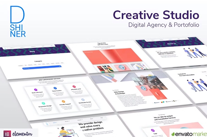 D’Shiner Creative Studio & Digital Agency Elementor Template Kit 1.0.0